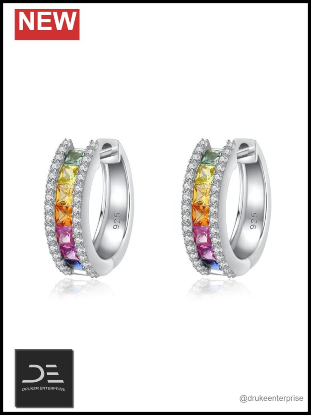 925 Sterling Silver Small Gemstone Huggie Hoop Earrings for Women